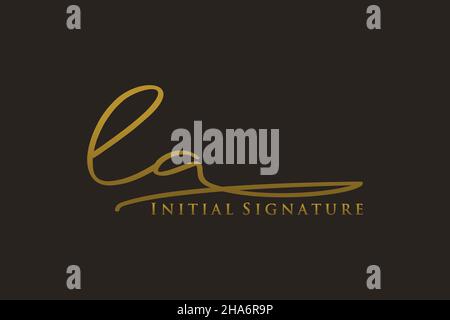 LA Letter Signature Logo Template Elegantes Design-Logo. Handgezeichnete Kalligraphie Schriftzug Vektor Illustration. Stock Vektor