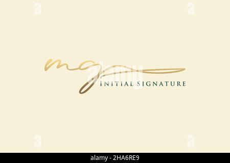 MG Letter Signature Logo Template Elegantes Design-Logo. Handgezeichnete Kalligraphie Schriftzug Vektor Illustration. Stock Vektor