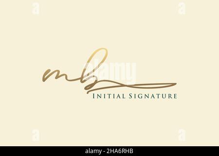 MB Letter Signature Logo Template Elegantes Design-Logo. Handgezeichnete Kalligraphie Schriftzug Vektor Illustration. Stock Vektor