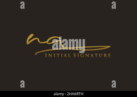 NA Buchstabe Unterschrift Logo Vorlage Elegantes Design-Logo. Handgezeichnete Kalligraphie Schriftzug Vektor Illustration. Stock Vektor