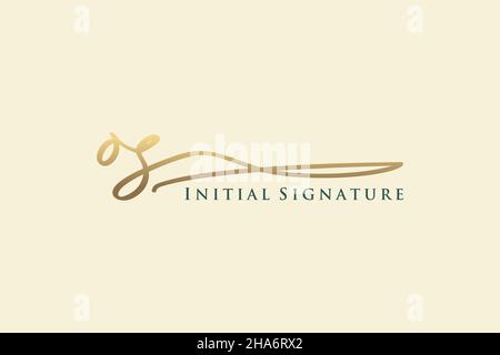 OS Letter Signature Logo Template Elegantes Design-Logo. Handgezeichnete Kalligraphie Schriftzug Vektor Illustration. Stock Vektor