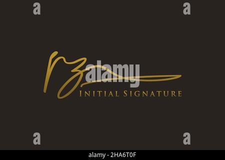 PZ Letter Signature Logo Template Elegantes Design-Logo. Handgezeichnete Kalligraphie Schriftzug Vektor Illustration. Stock Vektor