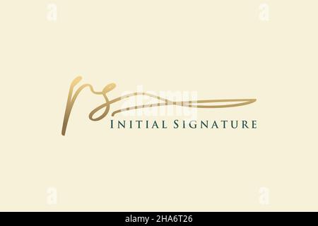 PS Letter Signature Logo Template Elegantes Design-Logo. Handgezeichnete Kalligraphie Schriftzug Vektor Illustration. Stock Vektor