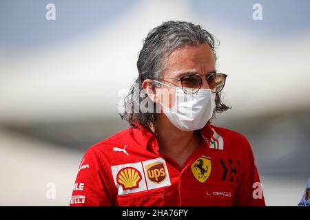 MEKIES Laurent (Fra), Racing Director der Scuderia Ferrari, Portrait während des Formel 1 Etihad Airways Abu Dhabi Grand Prix 2021, 22th Runde der FIA Formel 1 Weltmeisterschaft 2021 vom 10. Bis 12. Dezember 2021 auf dem Yas Marina Circuit, in Yas Island, Abu Dhabi - Foto: Antonin Vincent/DPPI/LiveMedia Stockfoto