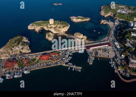 Drohnenschießen das Schloss sile und seine Umgebung, sile, istanbul, türkei Stockfoto