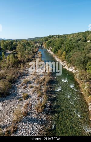 Blick von Viaduc de Vogüé, Frankreich Stockfoto