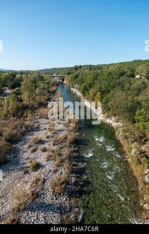 Blick von Viaduc de Vogüé, Frankreich Stockfoto