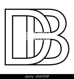 Logo Zeichen db bd Symbol Zeichen Zeilensprungzeichen d b Stock Vektor
