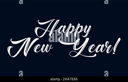 Hand skizzierte GLÜCKLICHES NEUES JAHR Zitat. Beschriftung für Poster, Aufkleber, Flyer, Header, Karte, werbung, Ankündigung. Stock Vektor