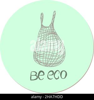 Tasche. Eco-Tasche. Kugeln für Gemüse, Getreide und Süßigkeiten. Öko-Aktivität. Umweltschutz. Vektordarstellung zum Thema Smart Consumption Stock Vektor