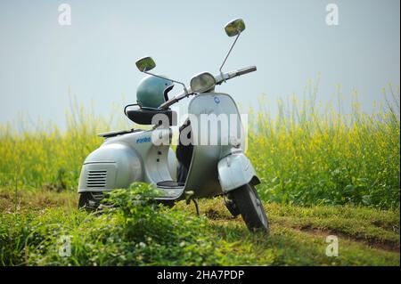 Oldtimer Vespa-Roller Stockfoto