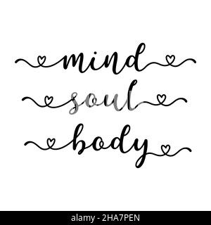 Hand skizzierte GEIST SEELE KÖRPER Zitat als Anzeige, Web-Banner Stock Vektor