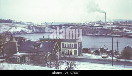 St John, New Brunswick, einschließlich Reversing Falls Bridge, 3rd. Februar 1969 Stockfoto