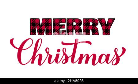 Frohe Weihnachten Kalligraphie Handschriftzug. Urlaubsangebot. Vektor-Vorlage für Banner, Typografie-Poster, Grußkarte, etc. Stock Vektor