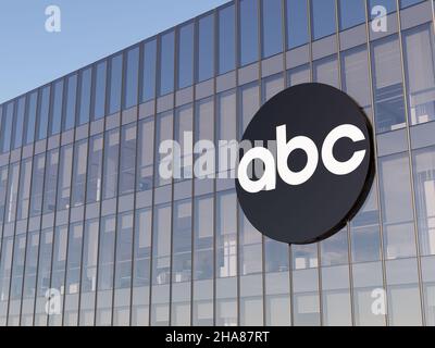 New York, NY, USA. 17. Oktober 2021, nur redaktionelle Verwendung, 3D CGI. ABC American Broadcasting Company ist ein multinationales kommerzielles Fernsehsendeunternehmen Stockfoto