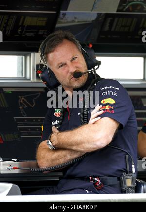 HORNER Christian (gbr), Teamchef von Red Bull Racing, Portrait während des Formel 1 Etihad Airways Abu Dhabi Grand Prix 2021, 22th Runde der FIA Formel 1 Weltmeisterschaft 2021 vom 10. Bis 12. Dezember 2021 auf dem Yas Marina Circuit, in Yas Island, Abu Dhabi - Foto: Dppi/DPPI/LiveMedia Stockfoto