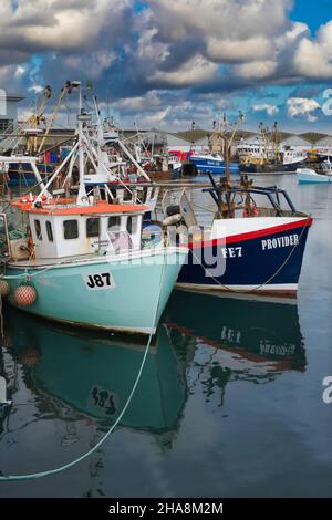 Beam Trawler und Fischerboote in Brixham Harbour, Devon.England Stockfoto