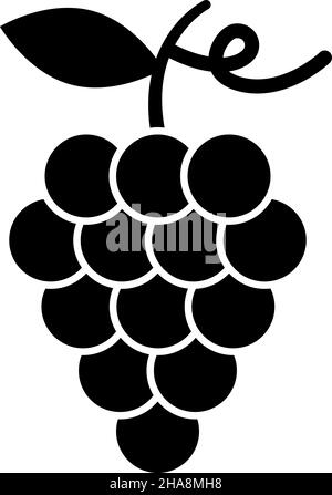 Grape Glyph Icon Fruit Vector Stock Vektor