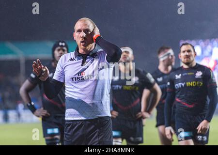 LONDON, GROSSBRITANNIEN. 11th, 2021. Dezember während DER EPCR Challenge Cup Runde 1 Match zwischen Saracens und Edinburgh Rugby im StoneX Stadium am Samstag, 11. Dezember 2021. LONDON, ENGLAND. Kredit: Taka G Wu/Alamy Live Nachrichten Stockfoto