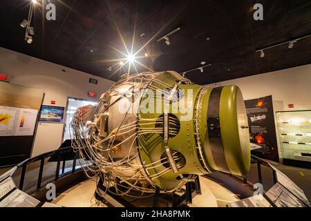 Las Vegas, MÄR 12 2021 - Innenansicht des National Atomic Testing Museum Stockfoto