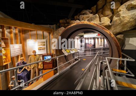 Las Vegas, MÄR 12 2021 - Innenansicht des National Atomic Testing Museum Stockfoto