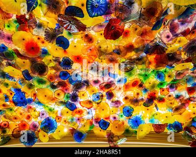 Las Vegas, MAI 15 2021 – farbenfrohe Glaskunst des Bellagio Hotel and Casino Stockfoto
