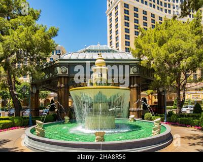 Las Vegas, MAI 15 2021 – Außenansicht des Bellagio Hotel and Casino Stockfoto