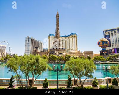 Las Vegas, MAI 15 2021 – Außenansicht des Bellagio Hotel and Casino Stockfoto