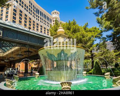 Las Vegas, MAI 15 2021 – Außenansicht des Bellagio Hotel and Casino Stockfoto