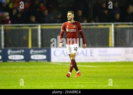 EnviroVent Stadium, Harrogate, England - 11th. Dezember 2021 Dylan Connolly (10) von Northampton - während des Spiels Harrogate gegen Northampton, EFL League 2, 2021/22, im EnviroVent Stadium, Harrogate, England - 11th. Dezember 2021 Credit: Arthur Haigh/WhiteRoseFotos/Alamy Live News Stockfoto