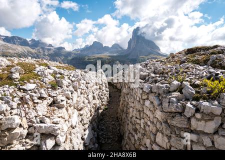 Monte Piano, Reste des Weltkrieges, Dolomiti, Italien Stockfoto