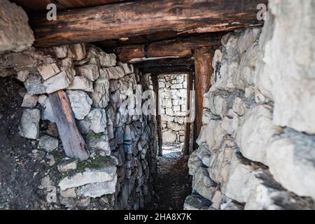 Monte Piano, Reste des Weltkrieges, Dolomiti, Italien Stockfoto