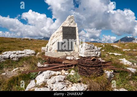 Monte Piano, Reste des Weltkrieges, Dolomiti, Italien Stockfoto