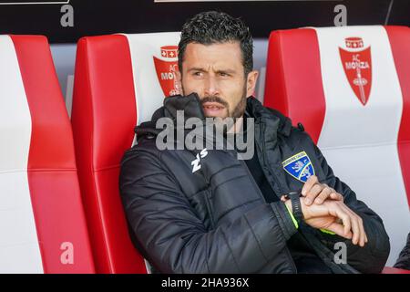 Fabio Grosso (Cheftrainer Frosinone) beim AC Monza gegen Frosinone Calcio, Italienisches Fußballspiel der Serie B in Monza (MB), Italien, Dezember 11 2021 Stockfoto