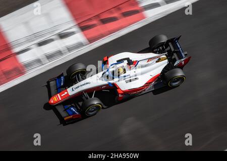 01 Shwartzman Robert (rus), Prema Racing, Dallara F2, Aktion während des Laufs 8th der FIA Formel 2 Meisterschaft 10 vom 12. Bis 2021. Dezember 2021 auf dem Yas Marina Circuit, auf Yas Island, Abu Dhabi - Foto: Diederik Van der Laan/DPPI/LiveMedia Stockfoto