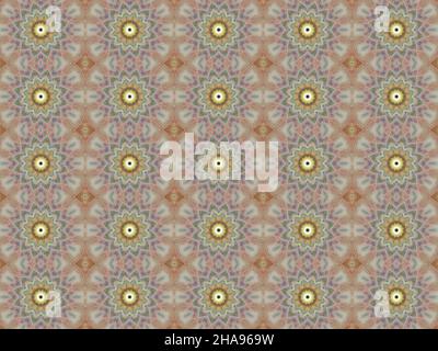 Digitale Kunst, 3D Illustration, wiederholen Kaleidoskop Formen in abstraktem Hintergrund Stockfoto