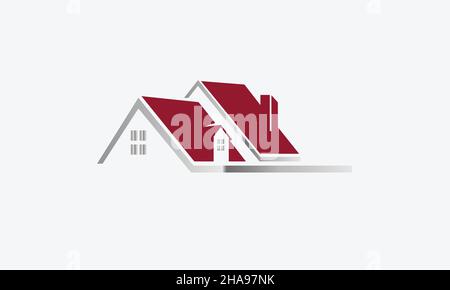 Immobilien, Haus mit Fenstern und Türen Logo Vektor Symbol Design. Schöne kreative Logo-Designs Stock Vektor