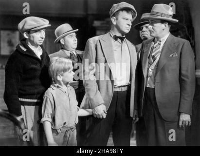 Jackie Cooper (Junge), Wallace Beery, am Set des Films, „The CHAMP“, MGM, 1931 Stockfoto