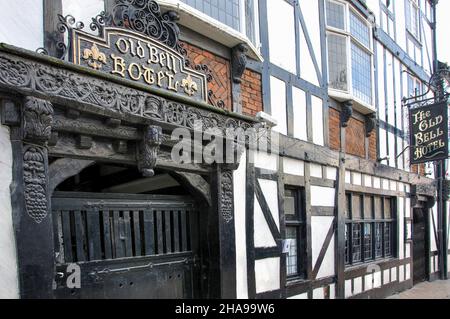 17. Jahrhundert The Old Bell Hotel, Sadler Tor, Derby, Derbyshire, England, Vereinigtes Königreich Stockfoto