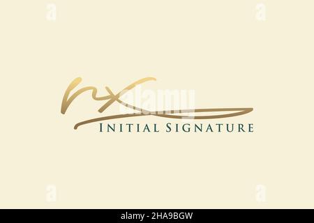 RX Buchstabe Unterschrift Logo Vorlage Elegantes Design-Logo. Handgezeichnete Kalligraphie Schriftzug Vektor Illustration. Stock Vektor
