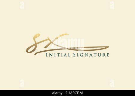 SX Letter Signature Logo Template Elegantes Design-Logo. Handgezeichnete Kalligraphie Schriftzug Vektor Illustration. Stock Vektor