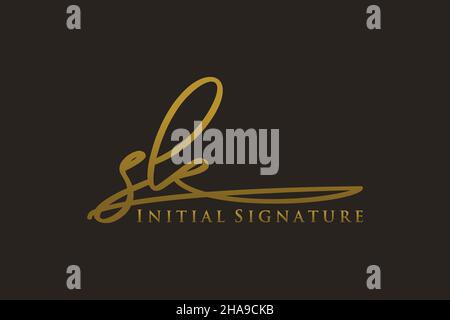 SK Letter Signature Logo Template Elegantes Design-Logo. Handgezeichnete Kalligraphie Schriftzug Vektor Illustration. Stock Vektor