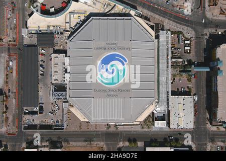 Eine Luftaufnahme des Footprint Center, Dienstag, 2. März 2021, in Phoenix. Die Arena, früher bekannt als die America West Arena (1992-2006), US Airway Stockfoto