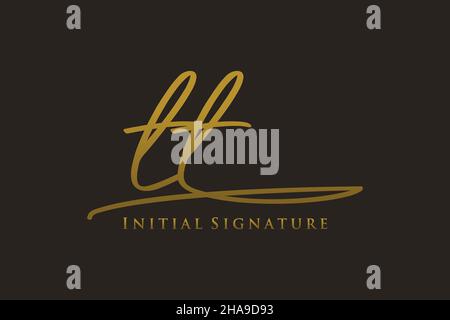 TT Letter Signature Logo Template Elegantes Design-Logo. Handgezeichnete Kalligraphie Schriftzug Vektor Illustration. Stock Vektor