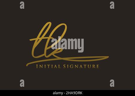 TK Letter Signature Logo Template Elegantes Design-Logo. Handgezeichnete Kalligraphie Schriftzug Vektor Illustration. Stock Vektor