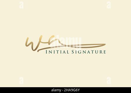 WN Letter Signature Logo Template Elegantes Design-Logo. Handgezeichnete Kalligraphie Schriftzug Vektor Illustration. Stock Vektor
