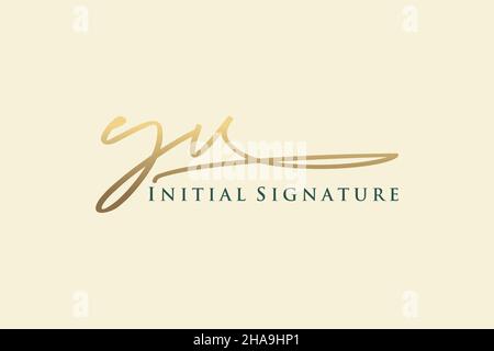 YV Letter Signature Logo Template Elegantes Design-Logo. Handgezeichnete Kalligraphie Schriftzug Vektor Illustration. Stock Vektor