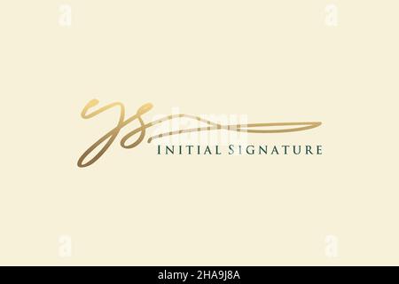 YS Letter Signature Logo Template Elegantes Design-Logo. Handgezeichnete Kalligraphie Schriftzug Vektor Illustration. Stock Vektor