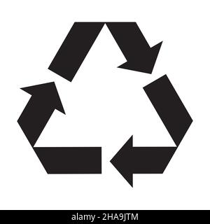 Recycling-Symbol in schlichtem Stil auf weißem Hintergrund. Stock Vektor