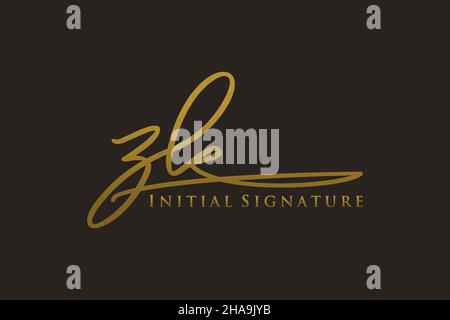 ZK Letter Signature Logo Template Elegantes Design-Logo. Handgezeichnete Kalligraphie Schriftzug Vektor Illustration. Stock Vektor